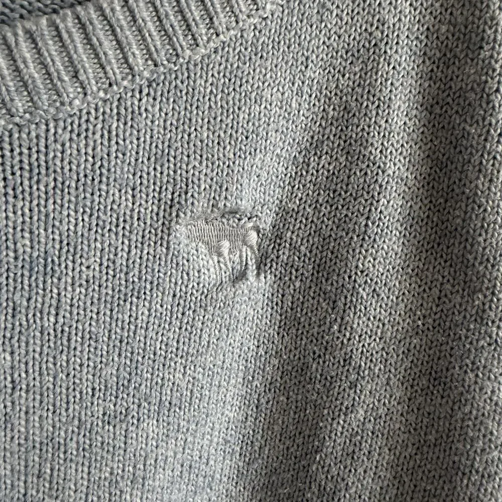 Abercrombie & Fitch Light Blue Off the Shoulder Sweater Womens M Casual